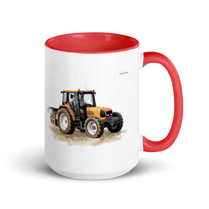 Furrow & Fields Red Renault Ceres 340X Watercolor | 15 oz Mug with Color Inside Quality Farmers Merch