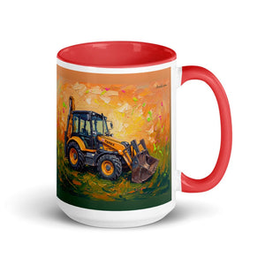 Furrow & Fields Red Terex 860 Elite Splash Art | 15 oz Mug with Color Inside Quality Farmers Merch
