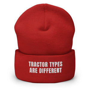 Furrow & Fields Red Tractor Types Are Different | Cuffed Beanie Quality Farmers Merch