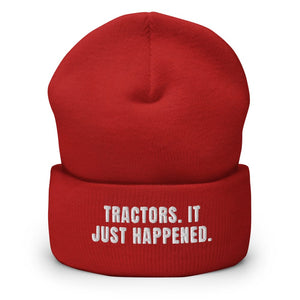 Furrow & Fields Red Tractors. It Just Happened. | Cuffed Beanie Quality Farmers Merch