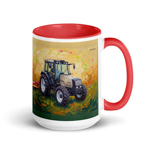 Furrow & Fields Red Valtra 6750 Splash Art | 15 oz Mug with Color Inside Quality Farmers Merch