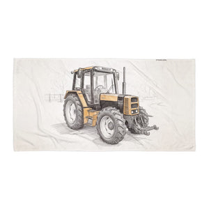 Furrow & Fields Renault 145.14 TX Pencil Sketch | Beach Towel Quality Farmers Merch