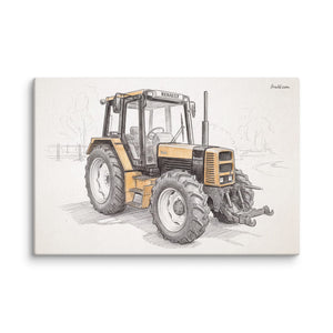 Furrow & Fields Renault 145.14 TX Pencil Sketch | Canvas Quality Farmers Merch
