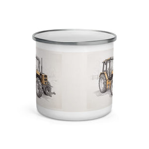 Furrow & Fields Renault 145.14 TX Pencil Sketch | Enamel Mug Quality Farmers Merch