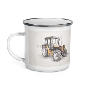Furrow & Fields Renault 145.14 TX Pencil Sketch | Enamel Mug Quality Farmers Merch