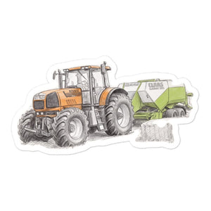 Furrow & Fields Renault Atles 926 RZ Pencil Sketch | Bubble-free stickers Quality Farmers Merch