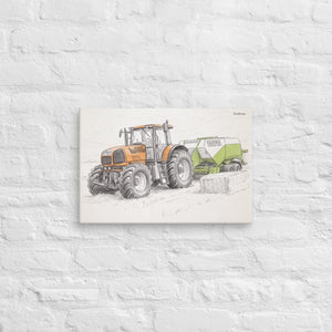 Furrow & Fields Renault Atles 926 RZ Pencil Sketch | Canvas Quality Farmers Merch