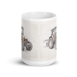Furrow & Fields Renault Ceres 340X Pencil Sketch | White Glossy Mug Quality Farmers Merch