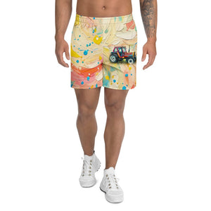 Furrow & Fields Shorts Fiat 90-90 DT Splash Art | All-Over Print Athletic Shorts Quality Farmers Merch