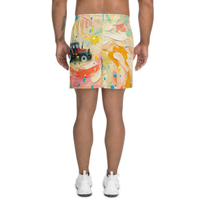 Furrow & Fields Shorts Fiat 90-90 DT Splash Art | All-Over Print Athletic Shorts Quality Farmers Merch