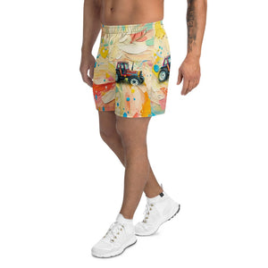 Furrow & Fields Shorts Fiat 90-90 DT Splash Art | All-Over Print Athletic Shorts Quality Farmers Merch