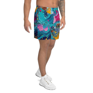 Furrow & Fields Shorts Hereford Cow Splash Art | All-Over Print Athletic Shorts Quality Farmers Merch