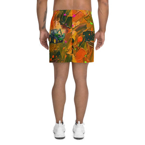Furrow & Fields Shorts John Deere 6910 with Hedge Cutter Splash Art | All-Over Print Athletic Shorts Quality Farmers Merch