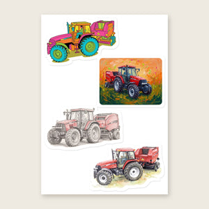 Furrow & Fields Sticker Sheet A5 (5.83″×8.27″) Case IH Maxxum MXM130 Art | Kiss-Cut Sticker Sheet Quality Farmers Merch