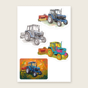 Furrow & Fields Sticker Sheet A5 (5.83″×8.27″) Ford 6640 Art | Kiss-Cut Sticker Sheet Quality Farmers Merch