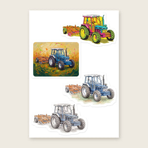 Furrow & Fields Sticker Sheet A5 (5.83″×8.27″) Ford 7810 Art | Kiss-Cut Sticker Sheet Quality Farmers Merch