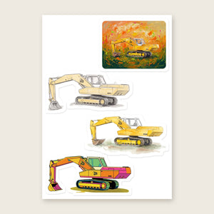 Furrow & Fields Sticker Sheet A5 (5.83″×8.27″) JCB 806 Art | Kiss-Cut Sticker Sheet Quality Farmers Merch