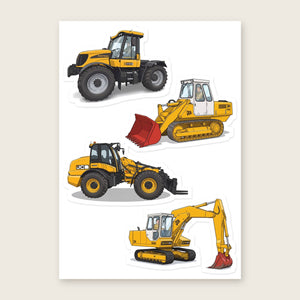 Furrow & Fields Sticker Sheet A5 (5.83″×8.27″) JCB Illustrated No. 15 | Kiss-Cut Sticker Sheet Quality Farmers Merch