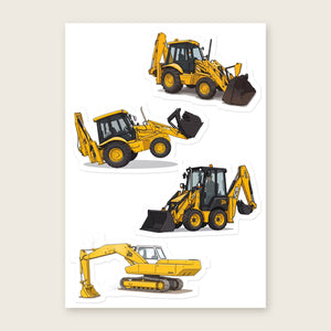 Furrow & Fields Sticker Sheet A5 (5.83″×8.27″) JCB Illustrated No. 16 | Kiss-Cut Sticker Sheet Quality Farmers Merch