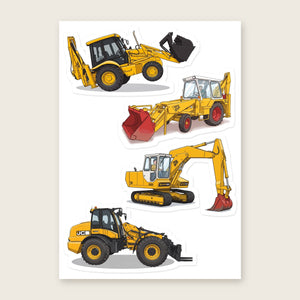 Furrow & Fields Sticker Sheet A5 (5.83″×8.27″) JCB Illustrated No. 18 | Kiss-Cut Sticker Sheet Quality Farmers Merch