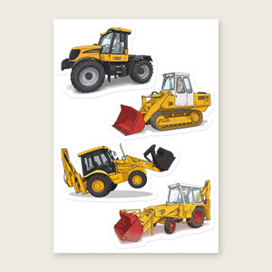 Furrow & Fields Sticker Sheet A5 (5.83″×8.27″) JCB Illustrated No. 19 | Kiss-Cut Sticker Sheet Quality Farmers Merch