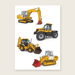Furrow & Fields Sticker Sheet A5 (5.83″×8.27″) JCB Illustrated No. 20 | Kiss-Cut Sticker Sheet Quality Farmers Merch