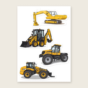 Furrow & Fields Sticker Sheet A5 (5.83″×8.27″) JCB Illustrated No. 22 | Kiss-Cut Sticker Sheet Quality Farmers Merch