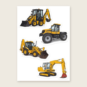 Furrow & Fields Sticker Sheet A5 (5.83″×8.27″) JCB Illustrated No. 27 | Kiss-Cut Sticker Sheet Quality Farmers Merch