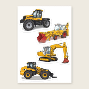 Furrow & Fields Sticker Sheet A5 (5.83″×8.27″) JCB Illustrated No. 28 | Kiss-Cut Sticker Sheet Quality Farmers Merch