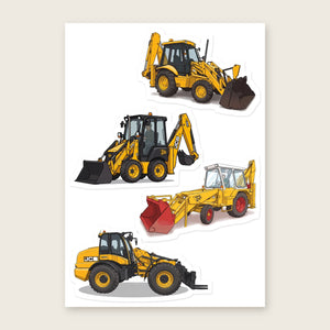 Furrow & Fields Sticker Sheet A5 (5.83″×8.27″) JCB Illustrated No. 29 | Kiss-Cut Sticker Sheet Quality Farmers Merch