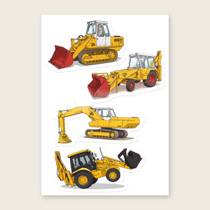 Furrow & Fields Sticker Sheet A5 (5.83″×8.27″) JCB Illustrated No. 30 | Kiss-Cut Sticker Sheet Quality Farmers Merch