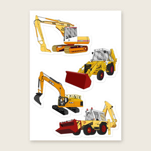 Furrow & Fields Sticker Sheet A5 (5.83″×8.27″) JCB Illustrated No. 37 | Kiss-Cut Sticker Sheet Quality Farmers Merch