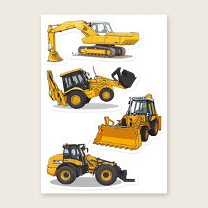 Furrow & Fields Sticker Sheet A5 (5.83″×8.27″) JCB Illustrated No. 38 | Kiss-Cut Sticker Sheet Quality Farmers Merch