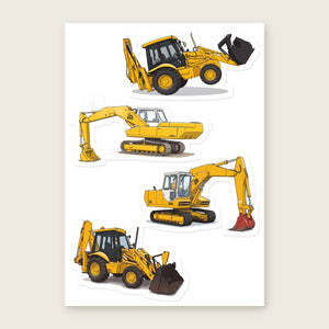 Furrow & Fields Sticker Sheet A5 (5.83″×8.27″) JCB Illustrated No. 7 | Kiss-Cut Sticker Sheet Quality Farmers Merch