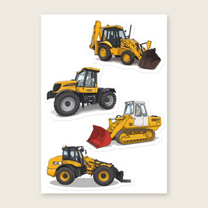 Furrow & Fields Sticker Sheet A5 (5.83″×8.27″) JCB Illustrated No. 9 | Kiss-Cut Sticker Sheet Quality Farmers Merch