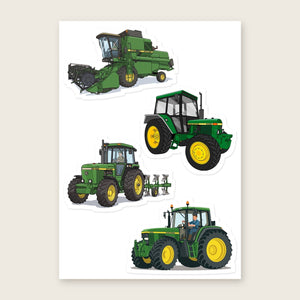 Furrow & Fields Sticker Sheet A5 (5.83″×8.27″) John Deere Illustrated No. 17 | Kiss-Cut Sticker Sheet Quality Farmers Merch