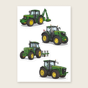 Furrow & Fields Sticker Sheet A5 (5.83″×8.27″) John Deere Illustrated No. 2 | Kiss-Cut Sticker Sheet Quality Farmers Merch