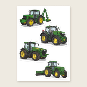 Furrow & Fields Sticker Sheet A5 (5.83″×8.27″) John Deere Illustrated No. 3 | Kiss-Cut Sticker Sheet Quality Farmers Merch