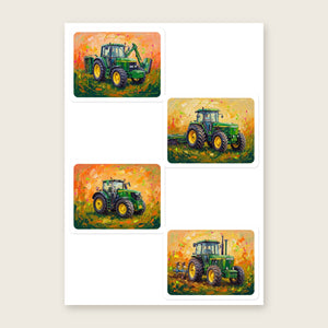 Furrow & Fields Sticker Sheet A5 (5.83″×8.27″) John Deere Splash Art No. 2 | Kiss-Cut Sticker Sheet Quality Farmers Merch