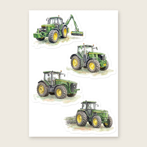 Furrow & Fields Sticker Sheet A5 (5.83″×8.27″) John Deere Watercolour No. 1 | Kiss-Cut Sticker Sheet Quality Farmers Merch