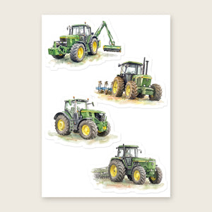 Furrow & Fields Sticker Sheet A5 (5.83″×8.27″) John Deere Watercolour No. 2 | Kiss-Cut Sticker Sheet Quality Farmers Merch