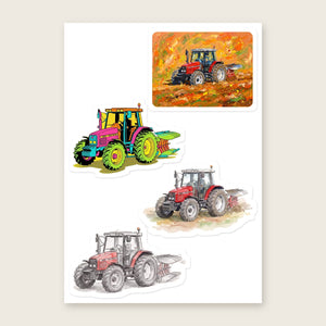 Furrow & Fields Sticker Sheet A5 (5.83″×8.27″) Massey Ferguson 6255 Art | Kiss-Cut Sticker Sheet Quality Farmers Merch