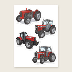 Furrow & Fields Sticker Sheet A5 (5.83″×8.27″) Massey Ferguson Illustrated No. 12 | Kiss-Cut Sticker Sheet Quality Farmers Merch