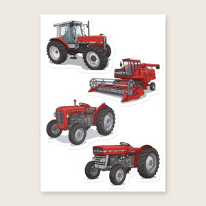 Furrow & Fields Sticker Sheet A5 (5.83″×8.27″) Massey Ferguson Illustrated No. 25 | Kiss-Cut Sticker Sheet Quality Farmers Merch