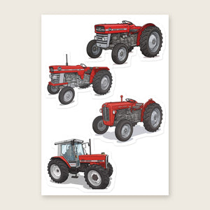 Furrow & Fields Sticker Sheet A5 (5.83″×8.27″) Massey Ferguson Illustrated No. 30 | Kiss-Cut Sticker Sheet Quality Farmers Merch