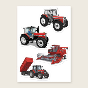 Furrow & Fields Sticker Sheet A5 (5.83″×8.27″) Massey Ferguson Illustrated No. 32 | Kiss-Cut Sticker Sheet Quality Farmers Merch