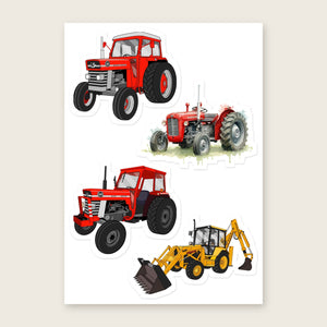 Furrow & Fields Sticker Sheet A5 (5.83″×8.27″) Massey Ferguson Illustrated No. 38 | Kiss-Cut Sticker Sheet Quality Farmers Merch