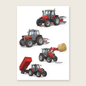 Furrow & Fields Sticker Sheet A5 (5.83″×8.27″) Massey Ferguson Illustrated No. 4 | Kiss-Cut Sticker Sheet Quality Farmers Merch