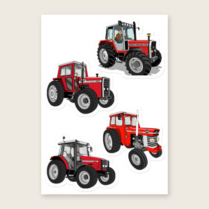 Furrow & Fields Sticker Sheet A5 (5.83″×8.27″) Massey Ferguson Illustrated No. 40 | Kiss-Cut Sticker Sheet Quality Farmers Merch