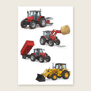 Furrow & Fields Sticker Sheet A5 (5.83″×8.27″) Massey Ferguson Illustrated No. 6 | Kiss-Cut Sticker Sheet Quality Farmers Merch